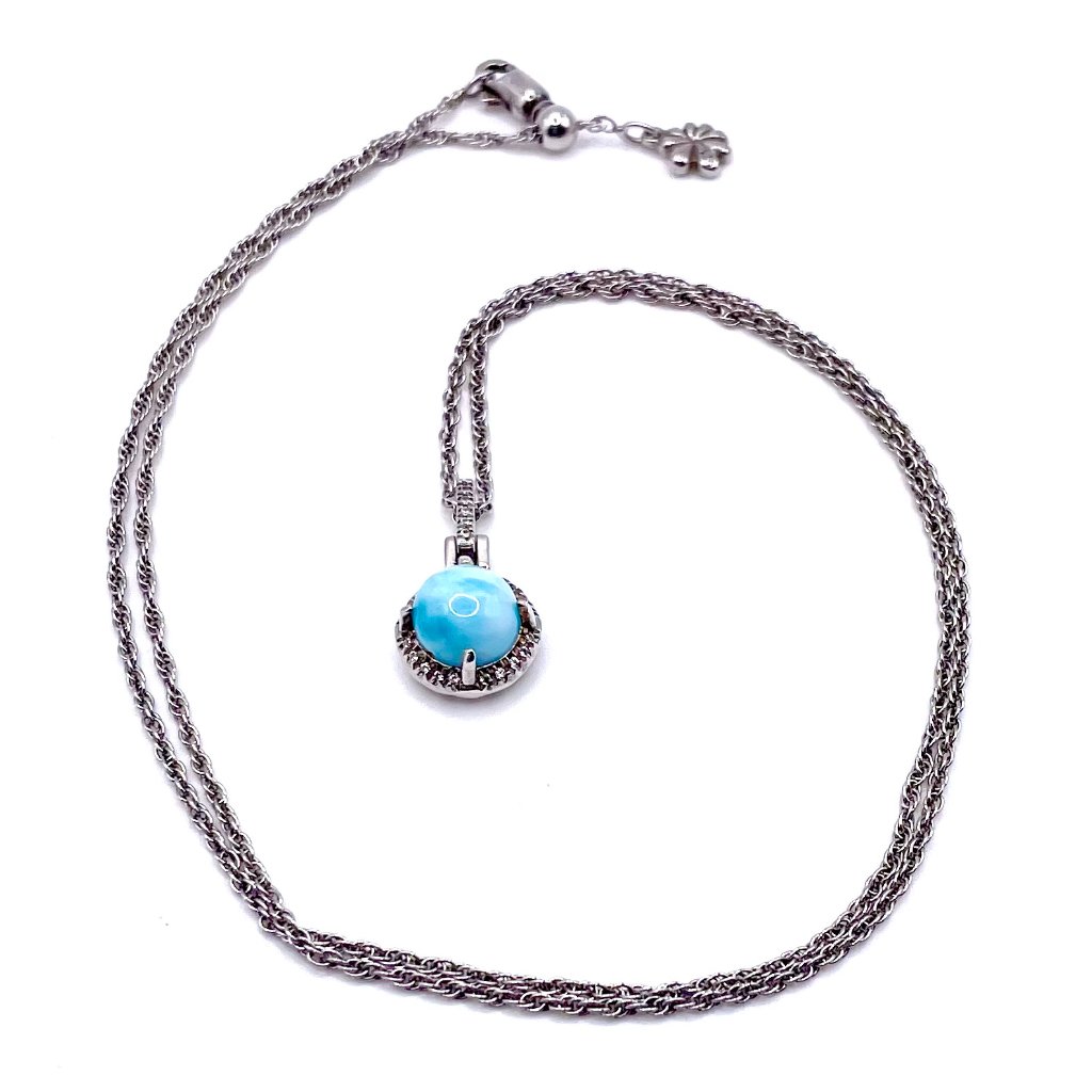 Marahlago Larimar And Sapphire Necklace